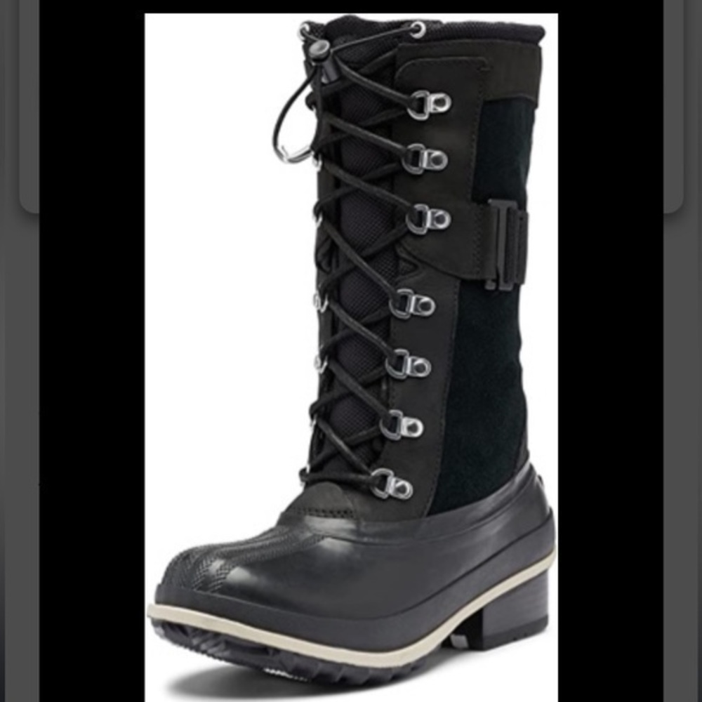 New Sorel Slimpack III Tall Black women's Waterproof Insulated Boots Size 6.5